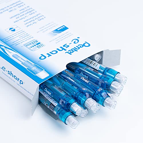 Pentel E-Sharp Mechanical Pencil, 0.50 mm, Sky Blue Barrel, 12- Count (AZ125S) - color: Blue, size: 12 Count (Pack of 1)