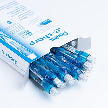 Pentel E-Sharp Mechanical Pencil, 0.50 mm, Sky Blue Barrel, 12- Count (AZ125S) - color: Blue, size: 12 Count (Pack of 1)