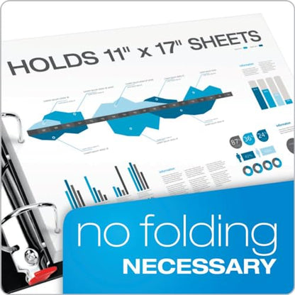Cardinal 12112 D-Ring Reference Binder, HVY-Duty, 1-Inch Cap.,11-Inch x17-Inch, BK - size: 1-Inch
