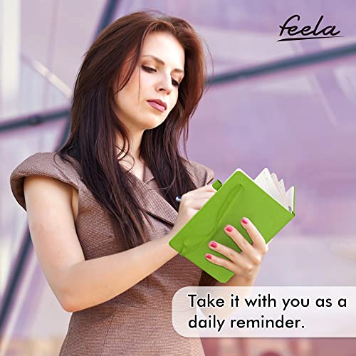 feela 12 Pack Notebooks Journals Bulk, Hardcover Notebook Classic Ruled Lined Journals with Pen Holder for Women Girls School Business Supplies, with 12 Black Pens, 120 GSM, 5.1”x8.3”, A5, Green - color: 12 Green