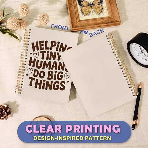 Teacher Appreciation Gifts Spiral Notebook 5.5 x 8.3 for Work Study, End of Year Teacher Gifts, Neutral Funny Helping Tiny Humans Do Big Things Hardcover Notebook Journal for Women Men - color: Helping Tiny Humans Do Big Things