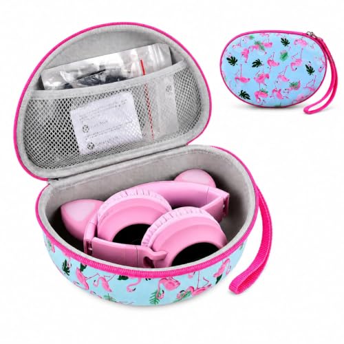 PAIYULE Kids Headphones Case for iClever for Riwbox CT-7S/CT-7, for Candy Headphone with Ear, Hard Shell Protective Case with Accessory Pocket for Travel, School (Box Only) - color: Multi-Colored