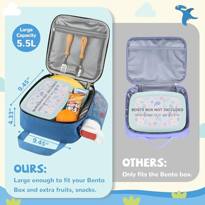 REDSHELL Lunch Box Kids, Large Insulated Lunch Bag for Boys, Dark Blue | Tactical Style, Cooler Lunchbag, Square Toddler Lunchbox, School & Daycare, Lunch Tote, Water Bottle Holder, Adjustable Strap - color: Dark Blue