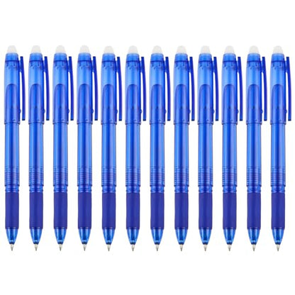 Volcanics Blue Erasable Gel Pens, 0.7mm Fine Point Gel Erasable Pens - Compatible with Rocketbook, 12 Pack, Smooth Writing Pens Pencil-Like Precision for School & Office - color: Blue, size: 1 Count (Pack of 12)