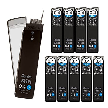 Pentel Lead Refill Pentel Ain 0.4mm HB 10-Piece Set C284-HB - size: 1 Count (Pack of 10), style: HB
