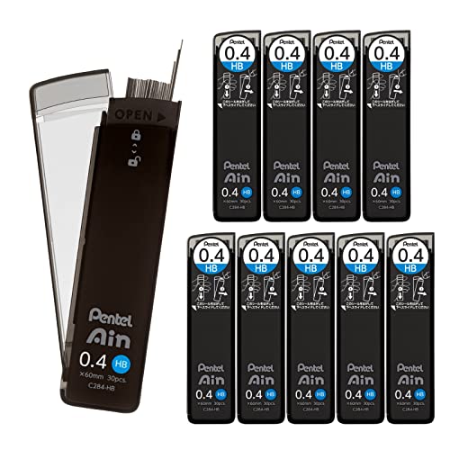 Pentel Lead Refill Pentel Ain 0.4mm HB 10-Piece Set C284-HB - size: 1 Count (Pack of 10), style: HB