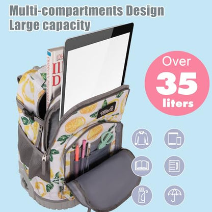 Tilami Rolling Backpack for Kids 18 inch Boys and Girls Laptop Backpack,Lemon - color: Lemon