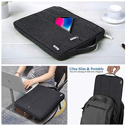 Voova Laptop Sleeve Carrying Case 13 13.6 Inch Compatible with MacBook Air 13 M1/M2/M3/M4, MacBook Pro 13/14, IPad Pro 13, Waterproof Slim Computer Cover Bag, Black - color: Black, size: 12.6-13.6 Inch