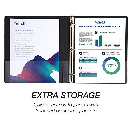 Samsill Durable 0.5 inch 3 Ring Binder, D Ring Binder,100% Recycled Chipboard, Black - color: Black, size: 1 Pack, style: 0.5 Inch