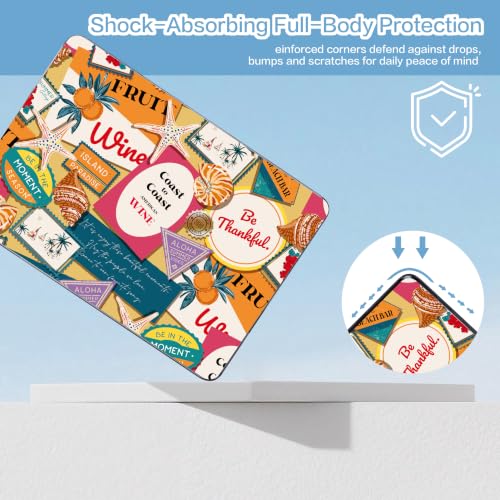 Teryeefi Case for MacBook Neo 13 Inch 2026 (Model A3404) Printing Hard Shell Cover with Screen Protector &Keyboard Cover & USB-C Adapters - Colourful Retro Summer Beach - color: Colourful Retro Summer Beach
