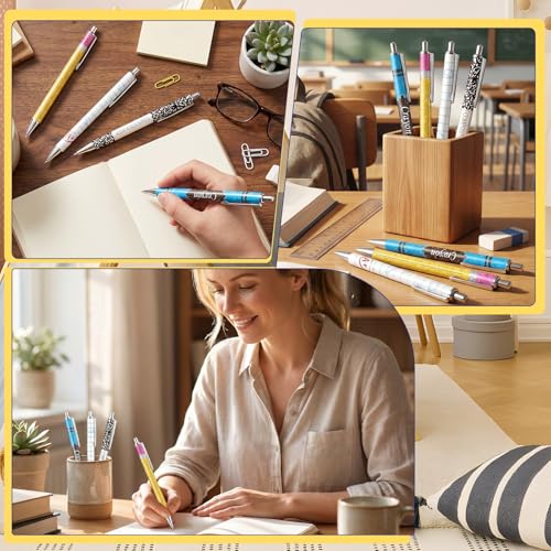 Teachers Ballpoint Pens Gifts - 16 Pcs Teacher Appreciation Set Back to School Retractable Writing Ball Point Pen Thank You Gift for Women Classroom Student Coworker Office Party Supplies - style: Teachers