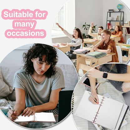 CAGIE Discbound Notebook - Customizable Notebooks 7 x 10 inch with Removable Pages 100 gsm, B5 Notebook for School with Poly Cover, 100 Pages Discbound Planner Wide Ruled, Pink - color: Pink, size: B5