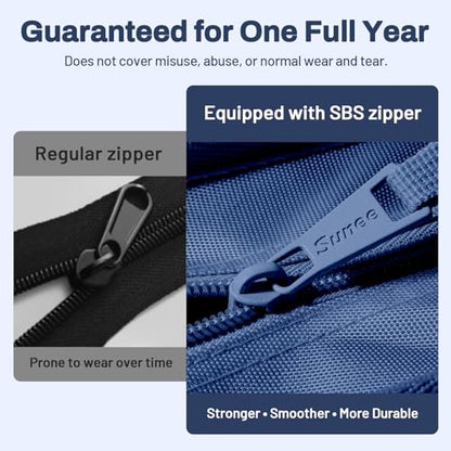 SUNEE Zipper Binder 3 Ring, 3 Inch O-Ring with Handle and Shoulder Strap, 600-Sheet Capacity, 5-Tab Expanding File Folder, Multi-Pockets for Middle School Organizer Binder with Zipper, Navy Blue - color: Navy Blue
