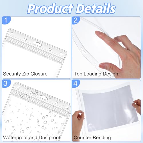 10 Pack 8.5x11 Inch Clear Plastic Zip Hard Sheet Protectors, Waterproof Resealable Sign Holder, Heavy Duty Document Sleeves for Wall Signs, Photos, Certificates, Job Tickets