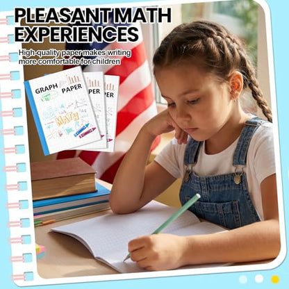 Ctosree 3 Pcs Primary Graph Paper for Kids 1/4 Inch Squares Elementary Math Graph Paper Composition Notebook 8.5 x 11 Inches Quad Ruled Grid Notebook for Kids K-2 School Supplies - size: 1/4 Inch