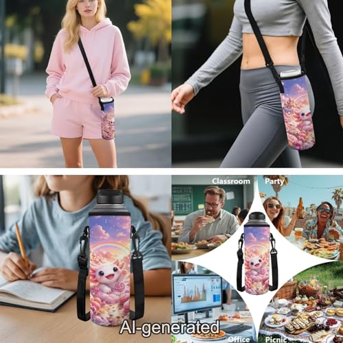 Cute Axolotl Kids Backpack Set 5 Pieces with Lunch Bag Pencil Case and Water Bottle Holder Large Capacity School Backpack for Girls Boys and Travel - color: Cute Axolotl-a