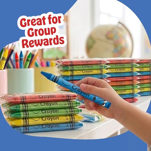 Bulk Crayons 100 Pack (25 Sets of 4) - Individually Wrapped Crayons Party Favors for Kids, Restaurants, Classrooms, Birthday Goodie Bags, School Supplies, Travel, Toddler Coloring, Non-Toxic - style: 25 Packs of 4 (100 Count)