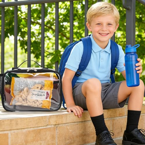 FlowFly Kids Lunch box Insulated Soft Bag Mini Cooler Back to School Thermal Meal Tote Kit for Girls, Boys,Clear - color: Clear