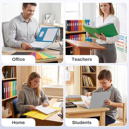 SUNEE Folders with Pockets (25 Pack, Gray), 2 Pocket Folders Fit Letter Size Paper, Paper File Folder for School Office Home Bussiness - color: Grey, style: 25-Pack