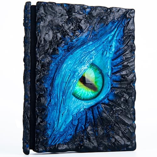 Handmade Big Eye Monster Embossed Journal,Resin Engraving Notebook,Blank Paper,Hardcover Travel Notepad for Writing,Sketchbook,Collection,Gift,Decoration Diary for Man Woman A5 Size (Blue) - color: Blue
