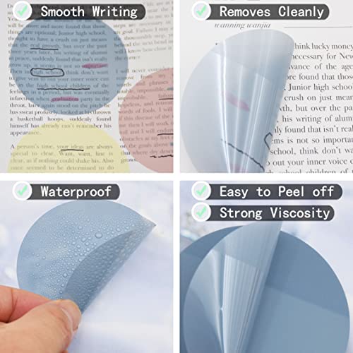 YOUDEFUL 800Pcs Transparent Sticky Notes, 2.76"x2.76" Clear Round Sticky Notes, Waterproof Translucent Sticky Note Pads for Books Annotation, Clear Post it Notes for Bible Study, School, Office - size: Round Morandi