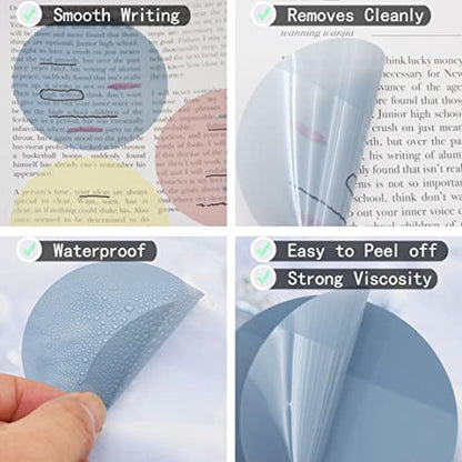YOUDEFUL 800Pcs Transparent Sticky Notes, 2.76"x2.76" Clear Round Sticky Notes, Waterproof Translucent Sticky Note Pads for Books Annotation, Clear Post it Notes for Bible Study, School, Office - size: Round Morandi