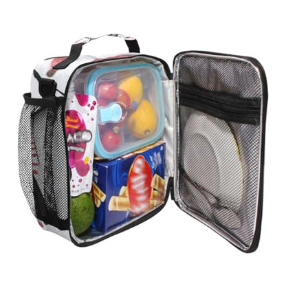 Sport Baseball Lunch Box for Kids Boys Girls, Cooler Insulated Lunch Tote Bag with Adjustable Strap for School Daycare - color: W005