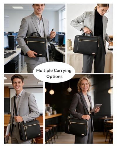 17 17.3 Inch Laptop Case Bag Women Men Compatible with HP OmniBook Envy Omen Pavilion/Dell Inspiron Precision/LG Gram/Yoga ThinkPad, Messenger Carrying Briefcase Computer Bag 18 inch, Black - color: Black, size: 17.3 inch