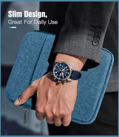 TiMOVO 8-9 Inch Tablet Sleeve with Pockets, Blue | Fit iPad mini 7 (A17 Pro, 2024) / mini 6 (8.3", 2021) / 5/4/3/2/1, Portable Protective Carrying Bag Case - color: Blue, size: 8-9 Inch