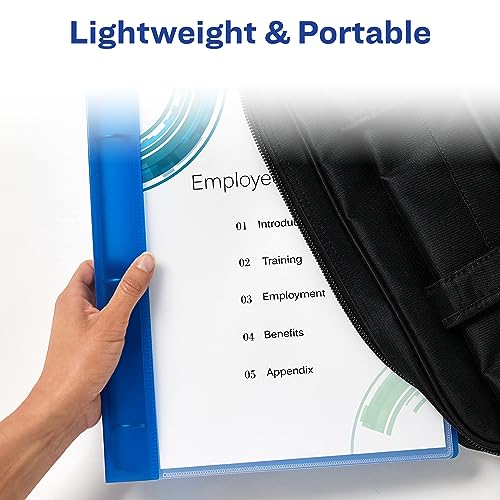 Avery Flexible View 3 Ring Binder, 1/2 Inch Round Rings, 1 Blue Binder (17670) - style: 1 Pack