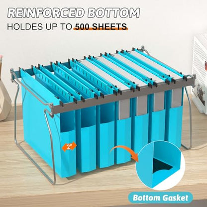Plastic Hanging File Folders Expandable,12 Pack Extra Capacity Hanging File Folder Letter Size,2 Inch Expansion Heavy Duty Folders,Adjustable Tabs,Hanging Folder Designed for Bulky Files(Blue) - color: Blue