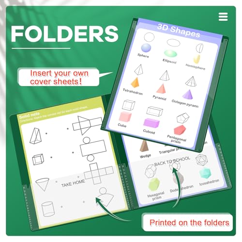 Henoyso 24 Pcs Folders with Pocket School to Home Folder Heavy Duty 2 Pocket Homework Folders with Clear Front Pockets for School Students Parent Teacher Communication (Dark Green) - color: Dark Green