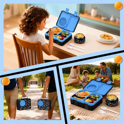 Kids Lunch Box with Thermo, Leakproof Bento Box for Kids with 8OZ Insulated Food Jar, Ice Pack, Sauce Cup, Utensils, Removable Tray & Dividers for School Daycare Travel (Game controllers) - color: Game controllers