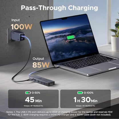 UGREEN Revodok Pro 6 in 1 USB-C Hub to DisplayPort 4K 60Hz, 100W PD | 10Gbps USB-A and USB-C 3.2 for MacBook Neo/Pro/Air, iPad Pro, Thinkpad, Rog Ally and More.