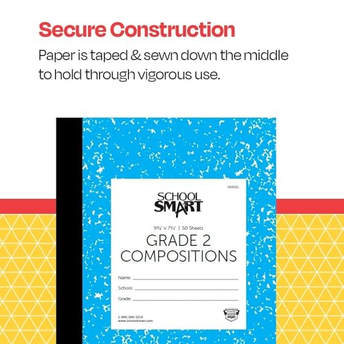 School Smart Skip-A-Line Ruled Composition Book, Grade 2, Blue, 100 Pages - 085301 - size: 50 Sheets/100 Pages - Grade 2