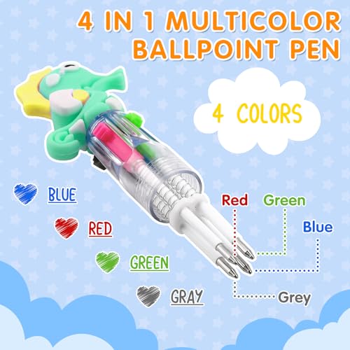 24 Pack 4-in-1 Multicolor Pens for Classroom Prizes, Bulk Fun Pens for Kids | 0.5mm Fine Point Ballpoint Pens, Teacher Must-Haves, Party Favors & Treasure Box Rewards, Bulk Student Gifts, Back to School