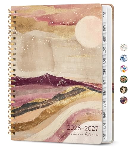 Planner 2026-2027, Academic Year Monthly and Weekly Calendar Planner, Jul 2026 - Jun 2027, Hardcover Teacher Student Planning Agenda book with Tabs, Perfect for School Office Supplies, 6.3" x 8.5" - Landscape - color: C-Landscape, size: (6.3"x8.5")a5