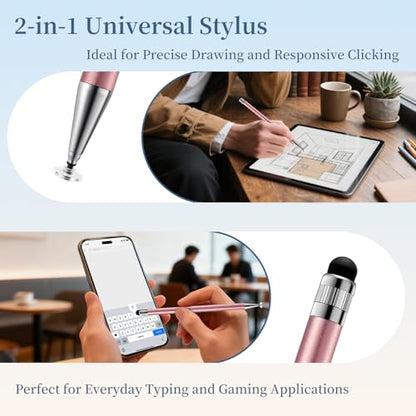 ChaoQ Stylus Pen for Touchscreen 6pcs 2-in-1 Stylus Pen for iPad iPhone | High Sensitivity and Precision Suitable for iPad iPhone Android Tablets and All Touch Screens - (Rose Gold) - color: 6 Rose Gold