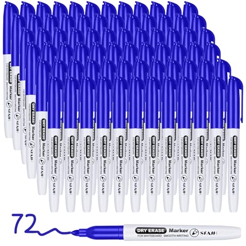 SFAIH Blue Dry Erase Markers Fine Tip 72 Pack for Whiteboard - color: Blue