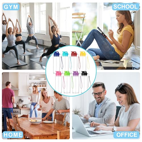 16 Pack Bulk Water Bottles-17oz Plastic Sports Water Bottles for Kids and Adults Leak Proof, Reusable for Gym Travel School Office, White - color: White