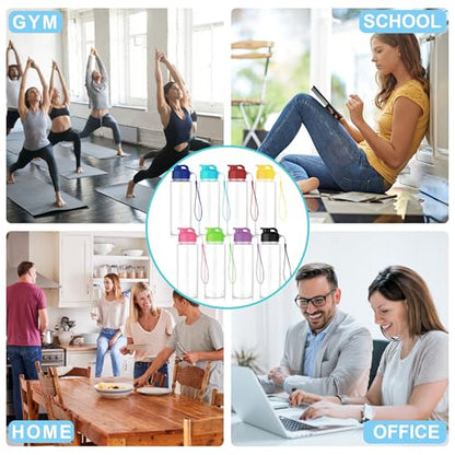 16 Pack Bulk Water Bottles-17oz Plastic Sports Water Bottles for Kids and Adults Leak Proof, Reusable for Gym Travel School Office, Black - color: Black