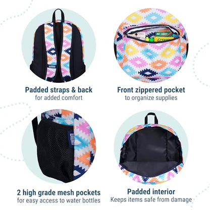 Wildkin 16-inch Kids Backpack – Durable, Padded & Spacious School Bag for Boys & Girls - Aztec - color: Aztec