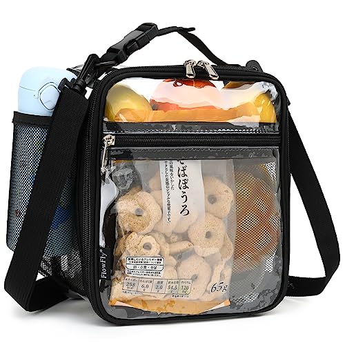 FlowFly Kids Lunch box Insulated Soft Bag Mini Cooler Back to School Thermal Meal Tote Kit for Girls, Boys, Clear - color: Clear