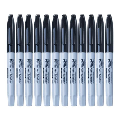Ultra Fine Point Permanent Markers - 12 Pack, Black Pens - School Supplies | Perfect for labeling, writing, and detailed work with long-lasting black permanent ink - style: 12 Black Ultra Fine Point