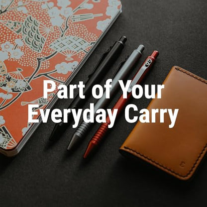 Everyman Crimson Grafton Gel Ink Pen Bundle | Premium 0.7mm Refillable Metal Pen with Comfortable Grip + 3 Black Refills | Smooth Writing EDC Pen Set for Office, Travel, Gifts & Daily Use - color: Crimson, style: Pen and Refil Set