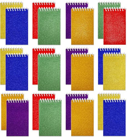 Bedwina Mini Prism Spiral Notepads - (Bulk Pack of 24) Small Pocket Mini Notepads for Kids, 2.5 Inch x 3.6 Inch - Spiral Sketch Memo Note Pads for Party Favor Gifts and Goodie Bags