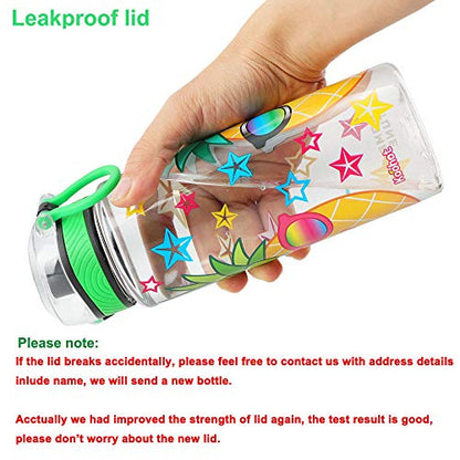 Cute Water Bottle for School Kids Girls, BPA FREE Tritan & Leak Proof & Easy Clean & Carry Handle, 23oz/ 680ml - Pineapple - color: Pineapple