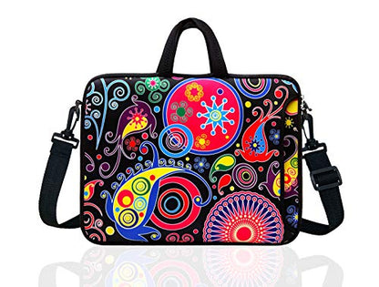 14-Inch Laptop Shoulder Bag Sleeve Case With Handle For 13" 13.3" 14" 14.1" Netbook/Macbook Air Pro (Classic Colourful) - color: Classic Colourful
