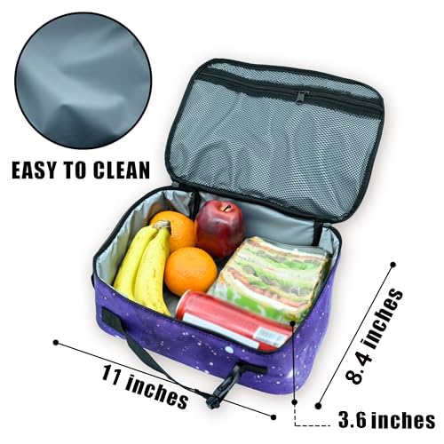 Starry Sky Cat Lunch Bag Insulated Reusable Lunch Box Kids Girls Boys Cooler Thermal Tote Bag For Men Women School Work Picnic - color: Sky Cat