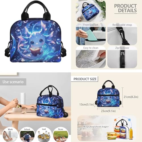 CLOHOMIN Cute Study Axolotl Backpack for School Girls with Lunch Bag Kids 10-12 Elementary/Middle School Bag Set of 3 Lunch Tote Water Bottle Bag Student School Bookbag 17 Inch for 3rd Grade - color: Cute Study Axolotl